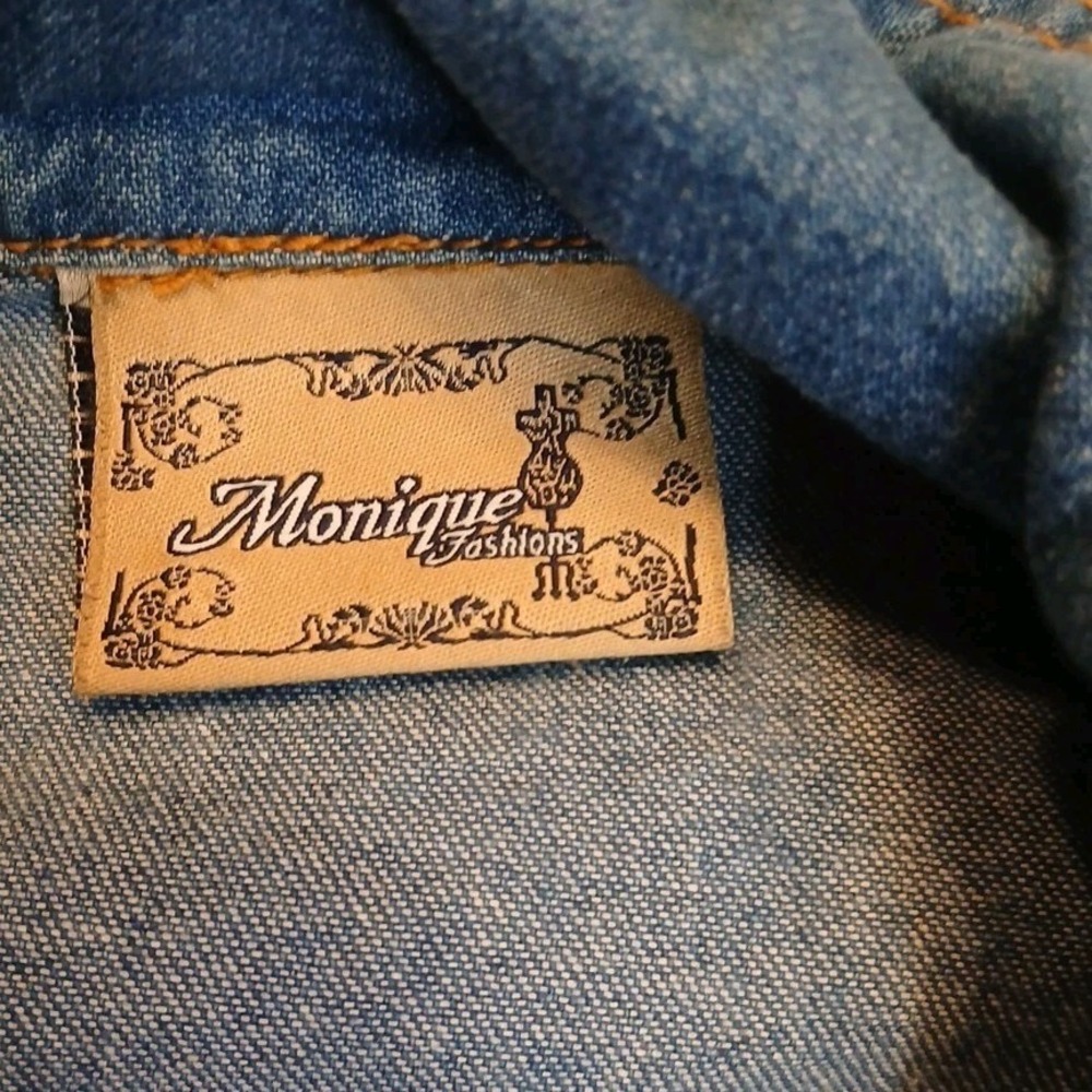 Womens Denim Western Vest Size 6 Embellished Cowgirl Rodeo Y2K Festival - Picture 6 of 9